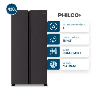 HELADERA PHILCO PHSB450N 428L NETA NEGRA