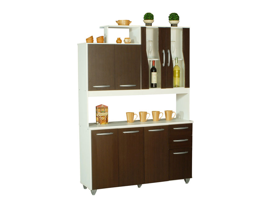 JUEGO DE COCINA COMPL. MOGETTA WENGUE/CAOBA CON/SIN VIDRIO