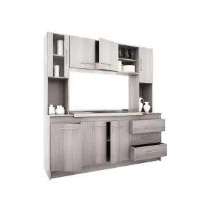 COCINA COMPACTA ORLANDI 1.80 + TAPA DE MESADA ACERO