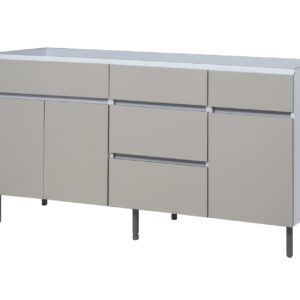 Bajo Mesada Ricchezze  - Línea Livorno - 160 cm - 3 Puertas y 4 cajones - blanco - gris